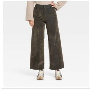 NWT Universal Thread Olive Green Wide-Leg Pants Size 4R